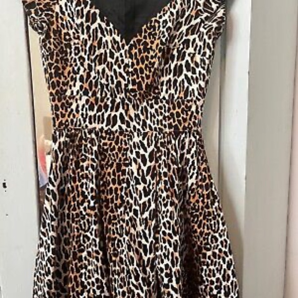 Trashy Diva Leopard Print Lottie Pinup Rockabilly Dress Size 6 - Picture 2 of 4